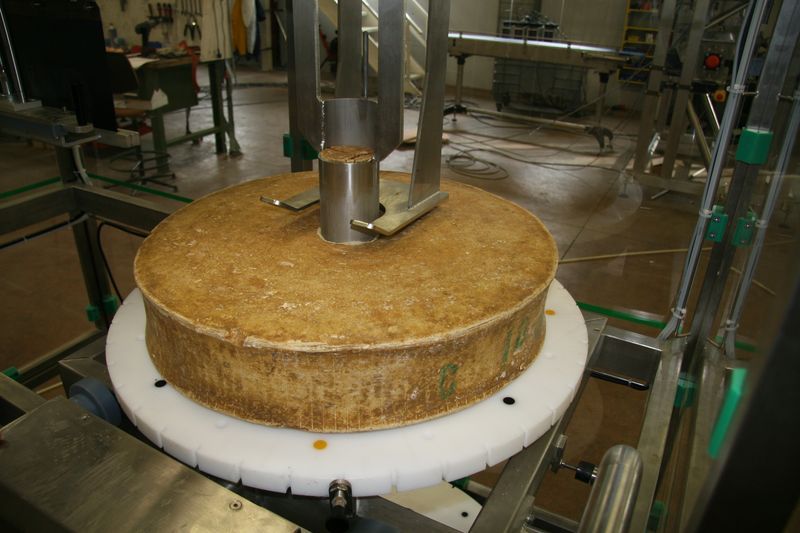Machines industrielles de découpe de fromages, râpeuse, cubeuse